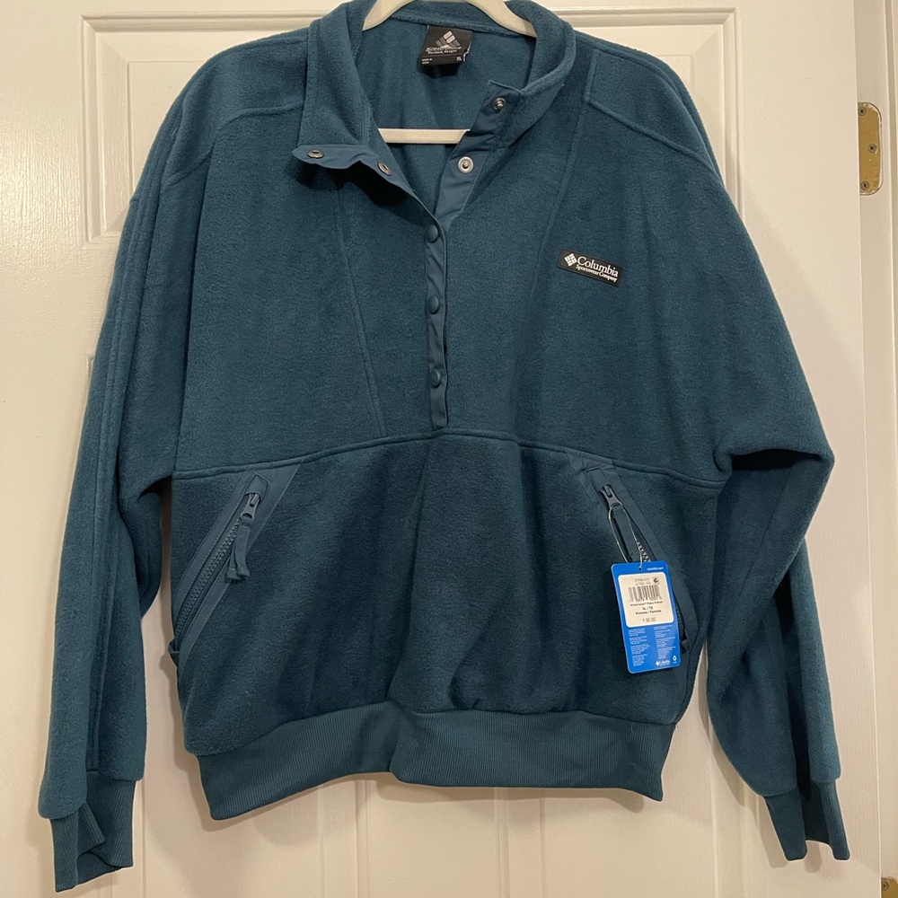 Columbia Teal Fleece Pullover